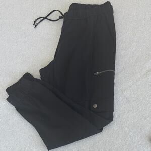 Banana Republic Black Cargo Jogger Pants with Zipper Detail Size Medium Petite